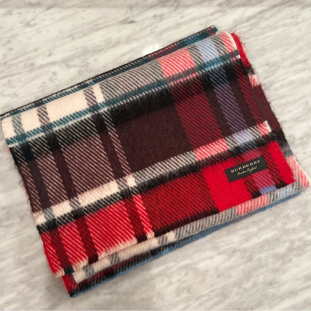 Authentic Burberry Plaid Wool Scarf